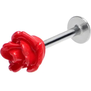 16 Gauge 3/8 Open Bloom Rose Red Labret Monroe Tragus