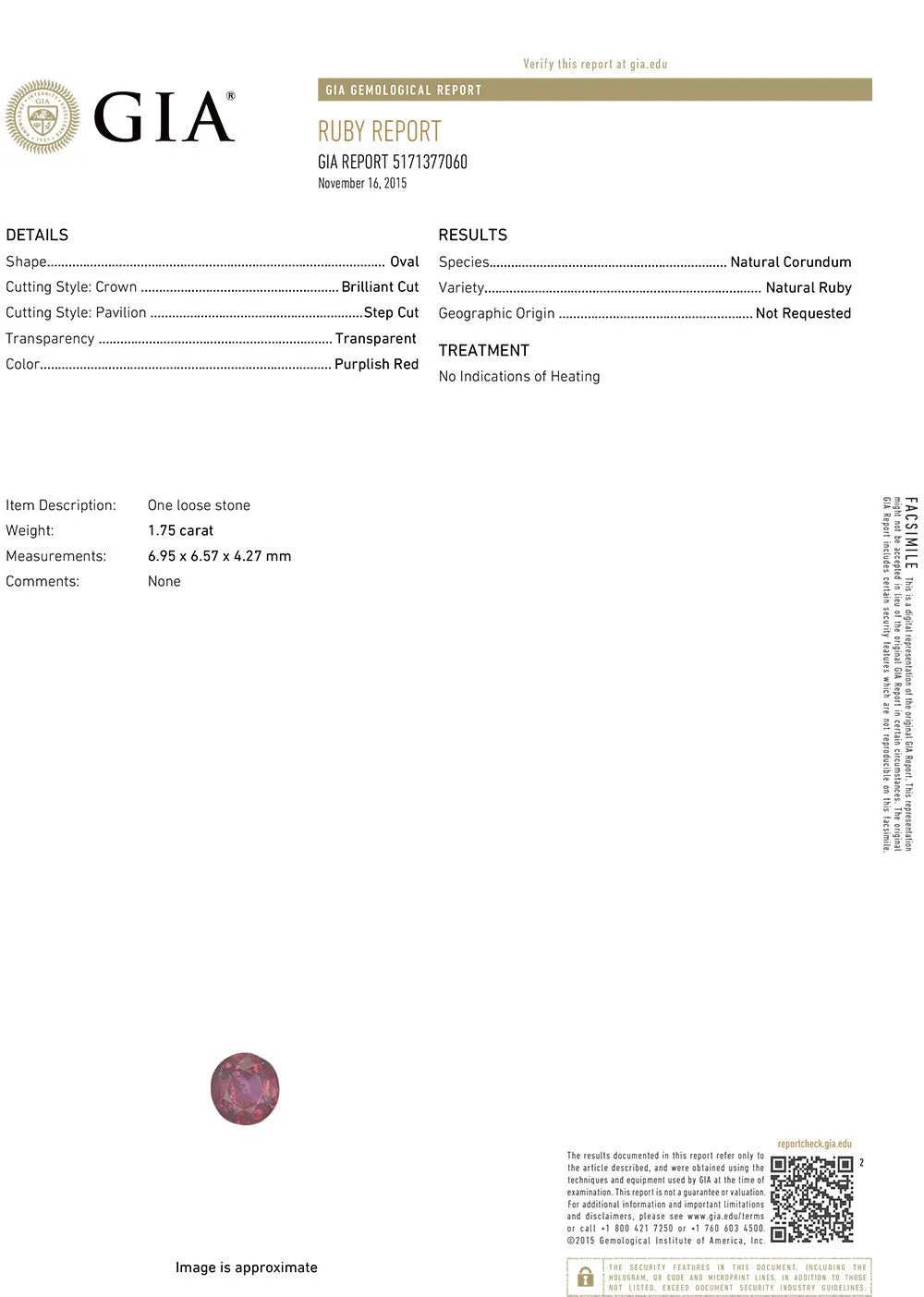 1.75ct Unheated GIA Certified Round Ruby Ring with Diamond Halo in 18K White Gold