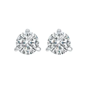 18KT White Gold & Diamond Classic Book Round Stud Earrings  - 1-1/4 ctw