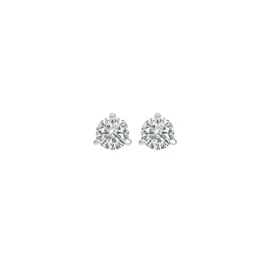 18KT White Gold & Diamond Classic Book Round Stud Earrings  - 1/10 ctw