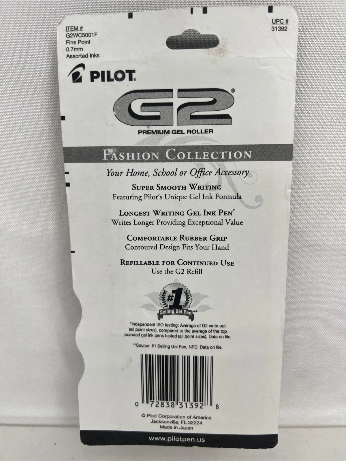 (2) Pilot G2 Gel Pen Fashion White Barrel Fine Point Assort Ink 5ct COMBINESHIP!