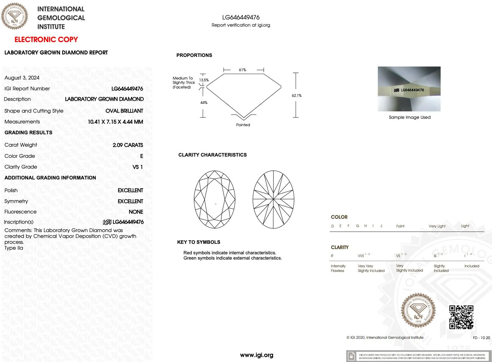 2.09ct E-VS1 Oval Lab Diamond Ariel