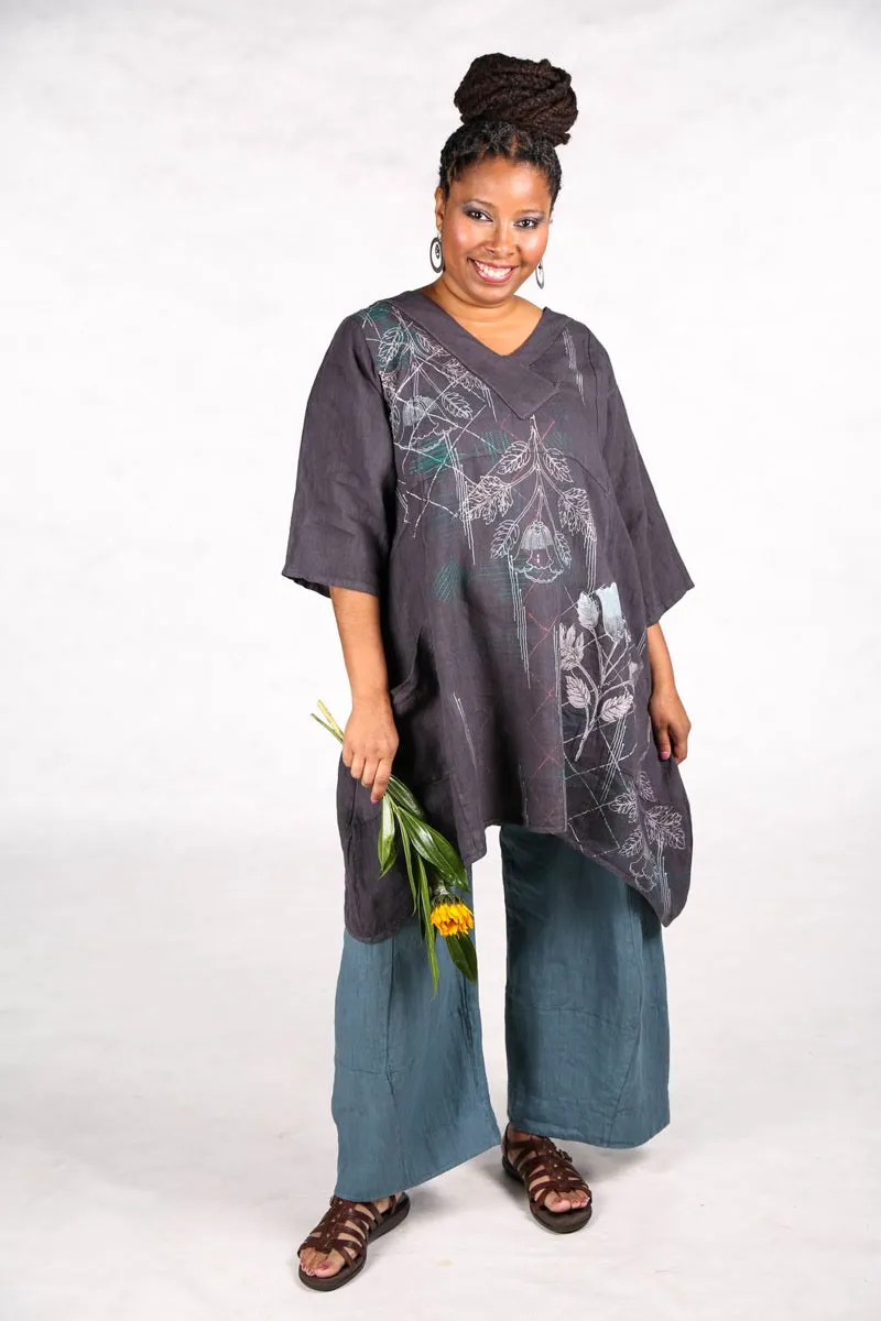 3294 Elegant Linen Pant Kingfisher-Unprinted