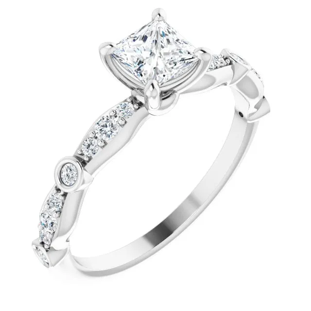 4.5 mm Square I2 Engagement Ring