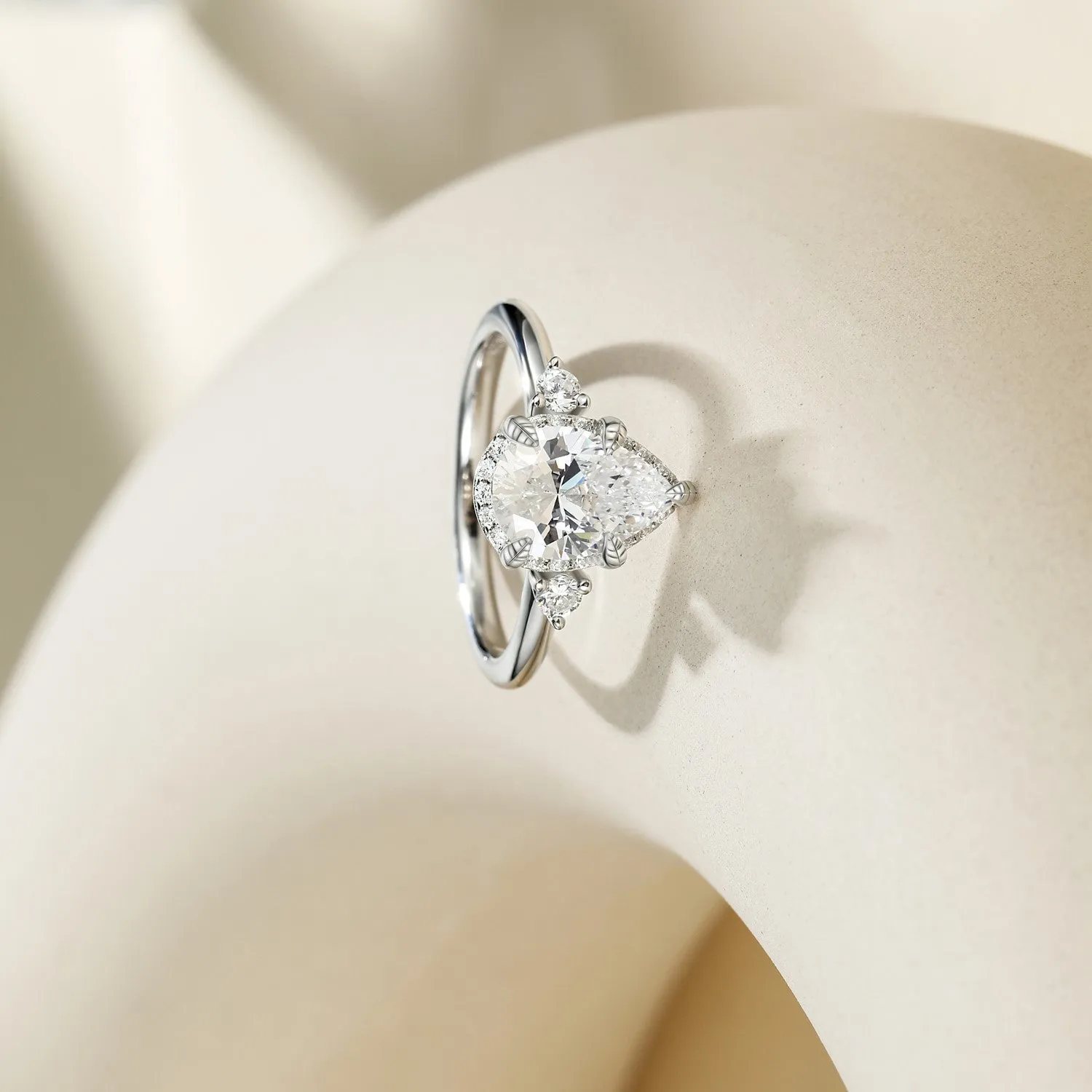 925 Sterling Silver Pear Shaped 5 Prong Gemstone Ring
