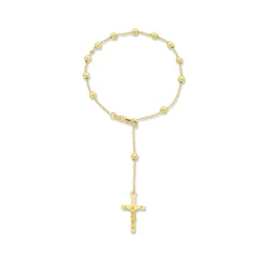 9ct Yellow Gold Silver Infused Rosary Bracelet