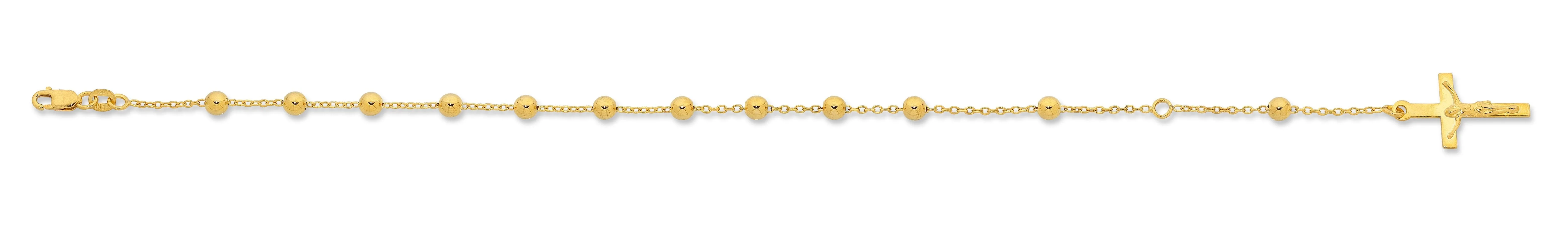 9ct Yellow Gold Silver Infused Rosary Bracelet