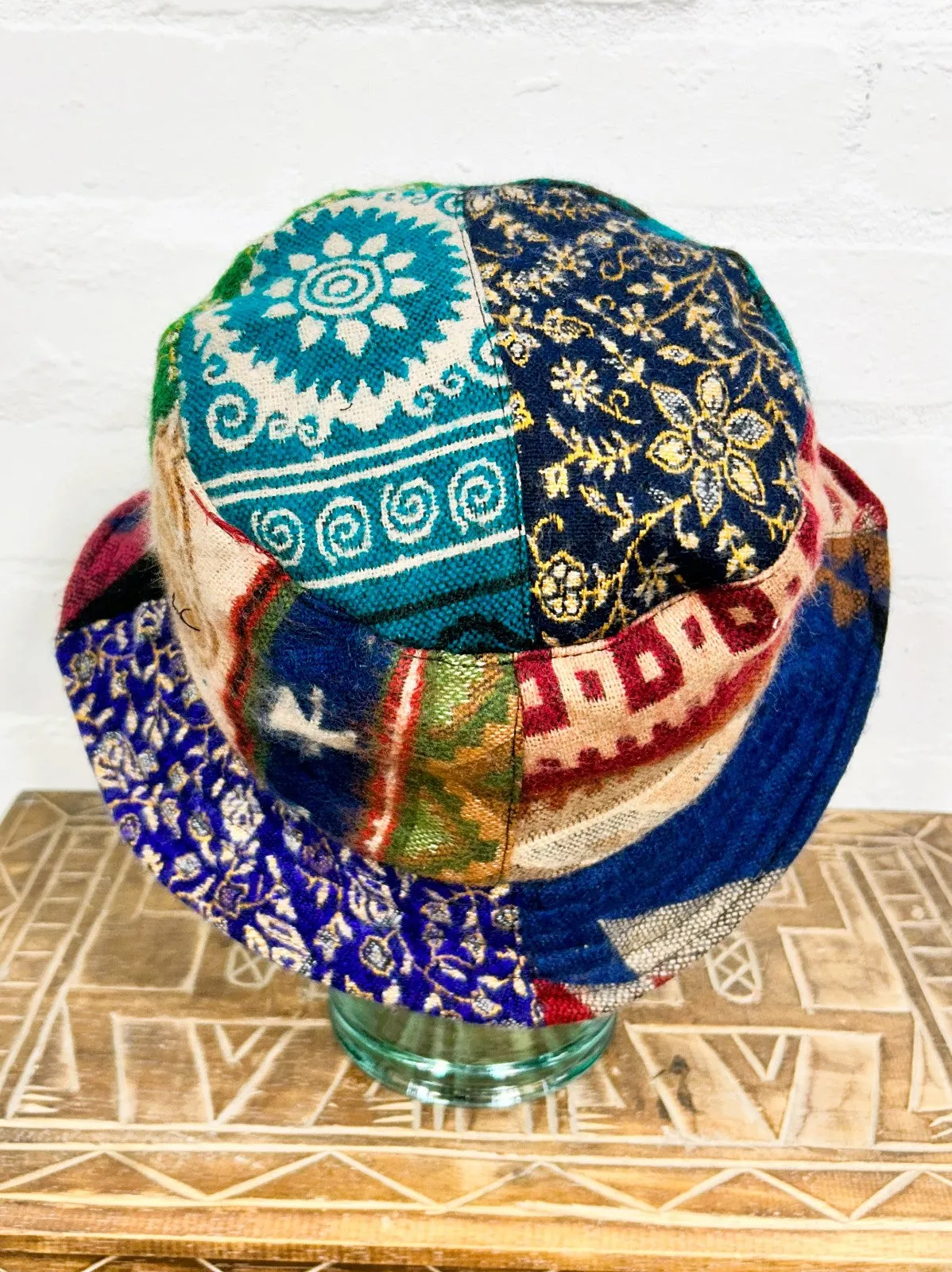 Acrylic Patchwork Blanket Bucket Hat