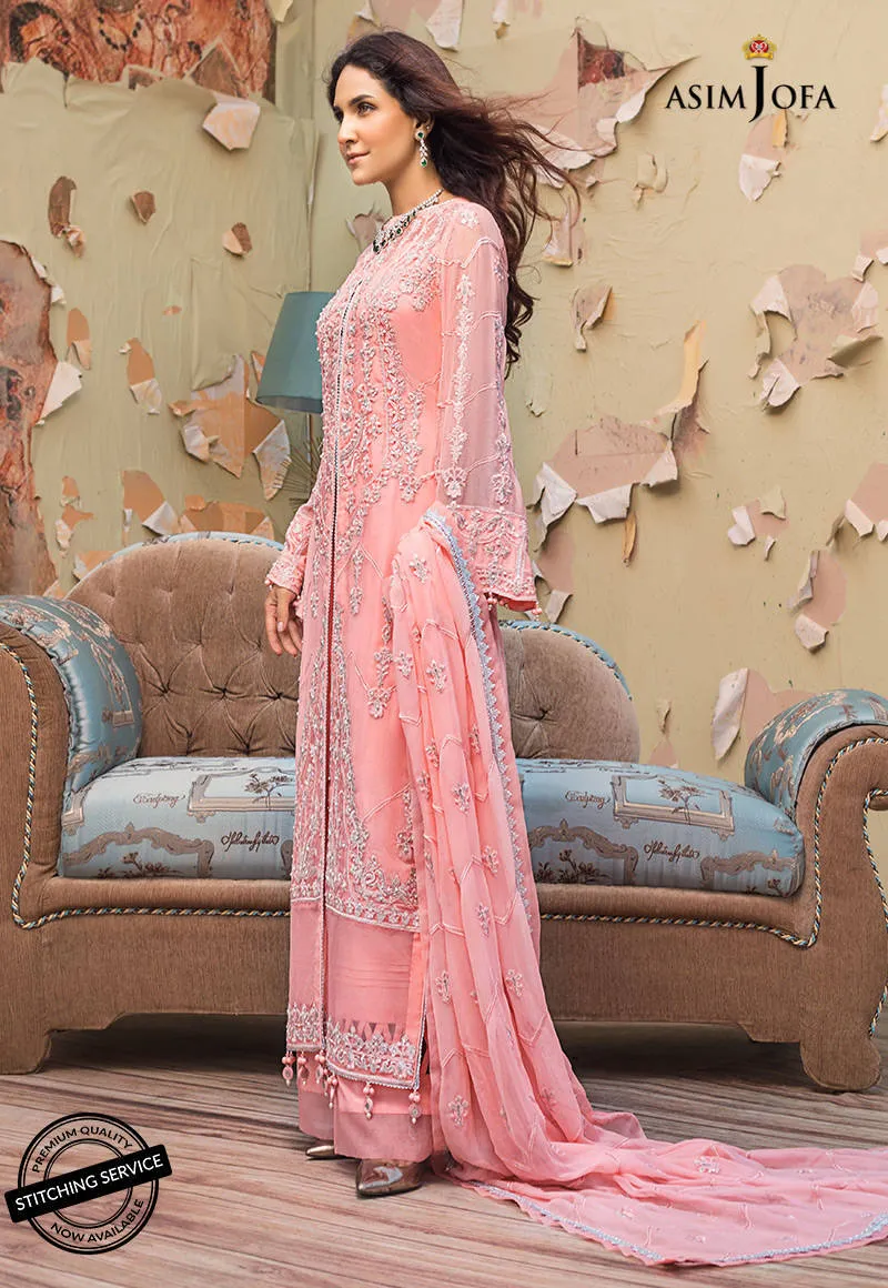 AJLE-08 | Asim Jofa Chiffon Collection 2021 Limited Edition | Unstitched Embroidered Chiffon Suits