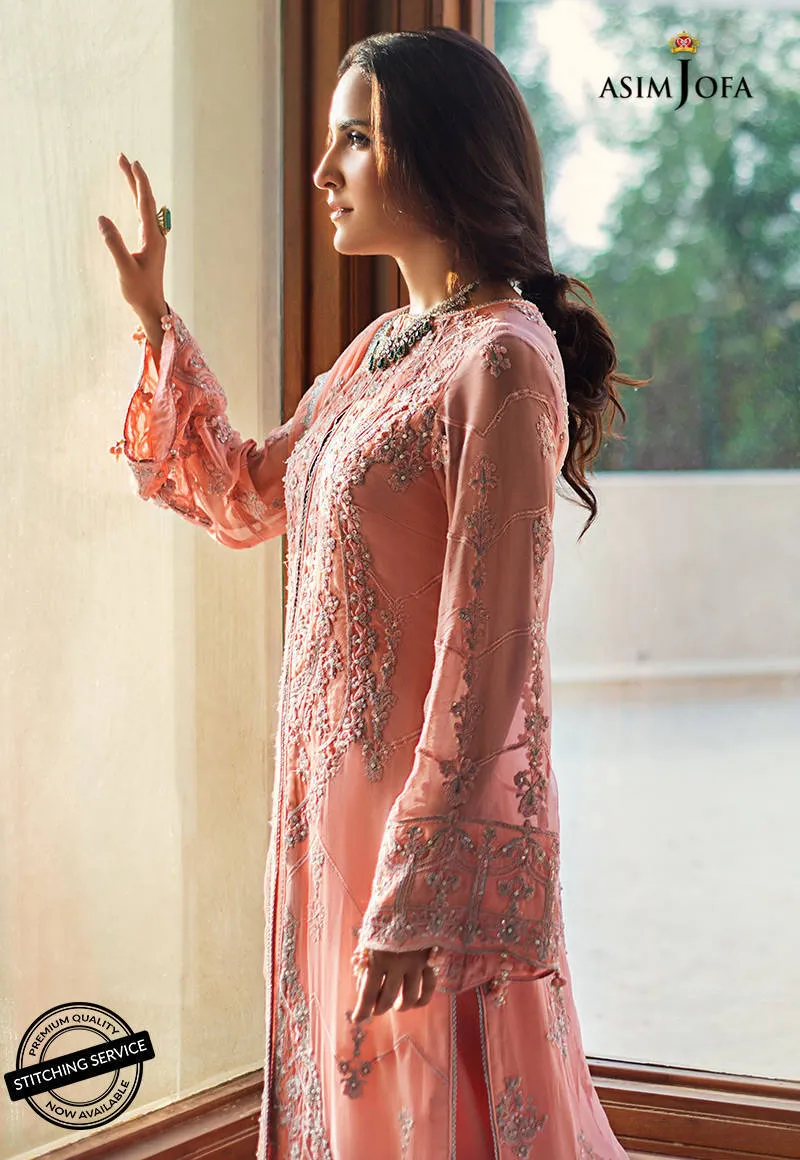 AJLE-08 | Asim Jofa Chiffon Collection 2021 Limited Edition | Unstitched Embroidered Chiffon Suits
