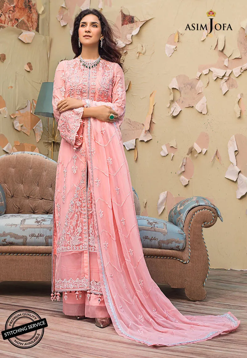 AJLE-08 | Asim Jofa Chiffon Collection 2021 Limited Edition | Unstitched Embroidered Chiffon Suits
