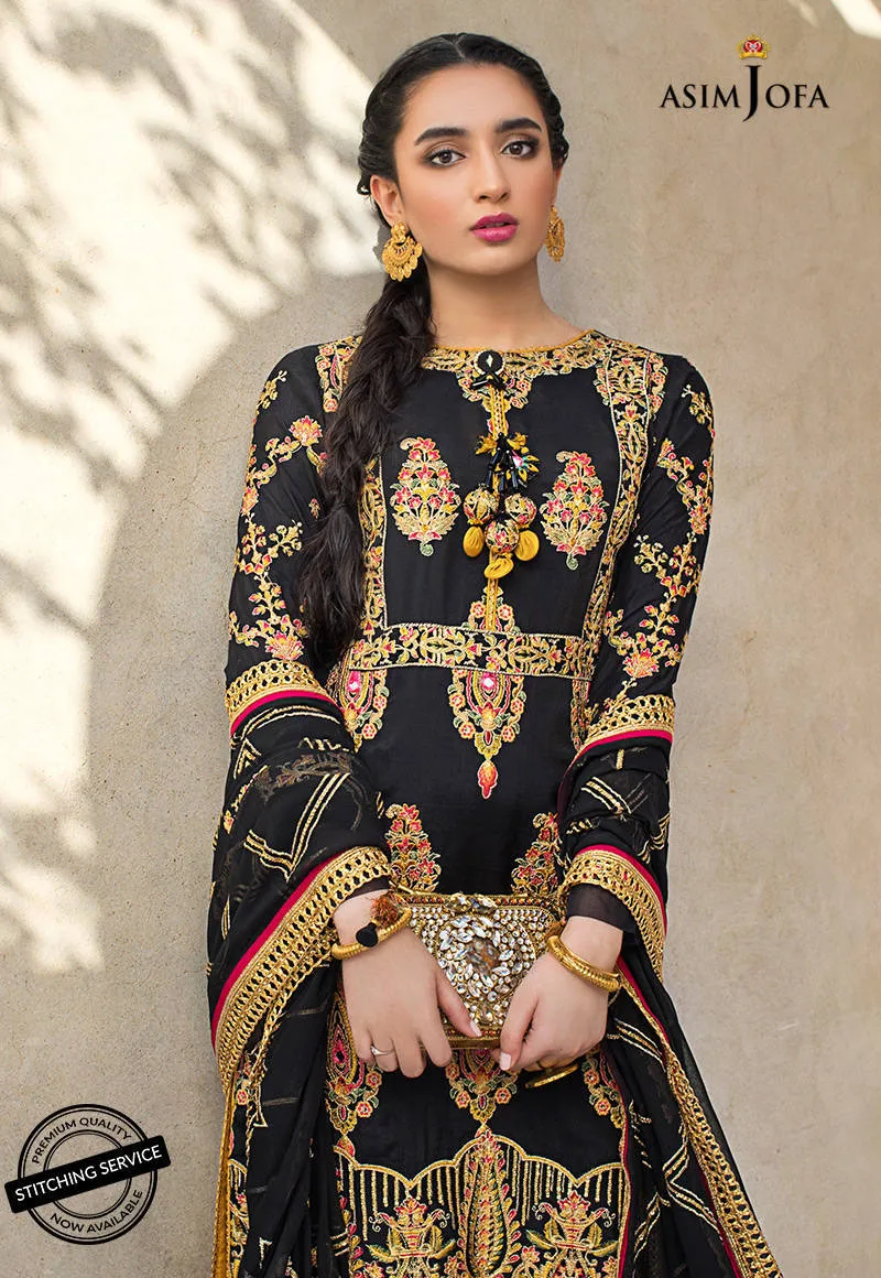 AJLE-15 |  Asim Jofa Chiffon Collection 2021 Limited Edition Vol 2 | Unstitched Embroidered Chiffon Suits