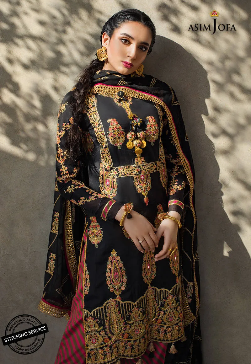 AJLE-15 |  Asim Jofa Chiffon Collection 2021 Limited Edition Vol 2 | Unstitched Embroidered Chiffon Suits