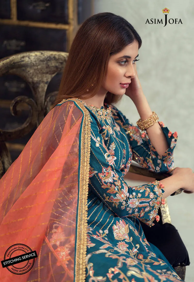 AJLE-18 |  Asim Jofa Chiffon Collection 2021 Limited Edition Vol 2 | Unstitched Embroidered Chiffon Suits