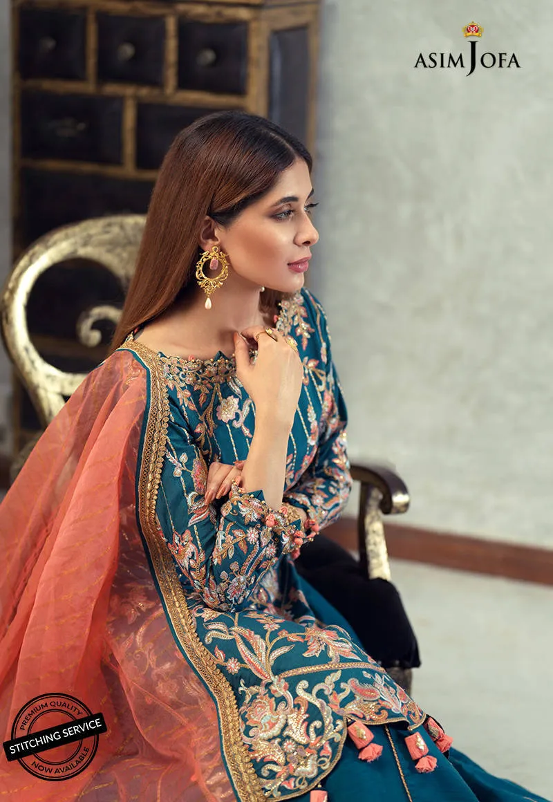 AJLE-18 |  Asim Jofa Chiffon Collection 2021 Limited Edition Vol 2 | Unstitched Embroidered Chiffon Suits