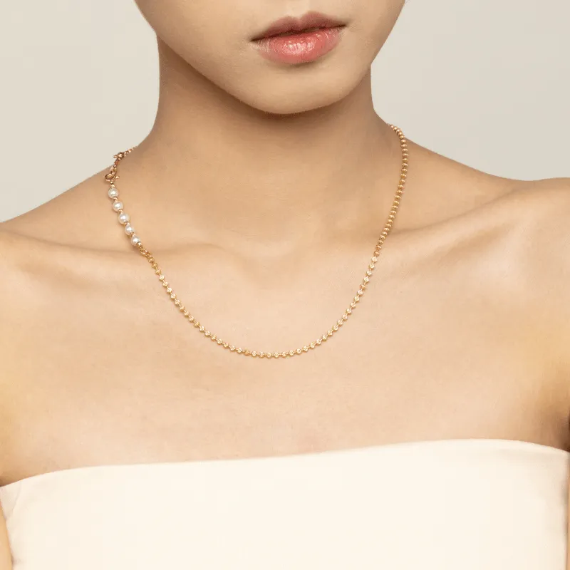 Akoya Pearl 18K Gold Elegant Style Extender Chain Necklace