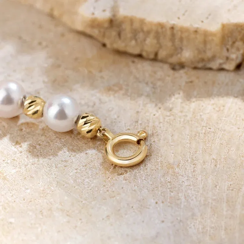 Akoya Pearl 18K Gold Elegant Style Extender Chain Necklace