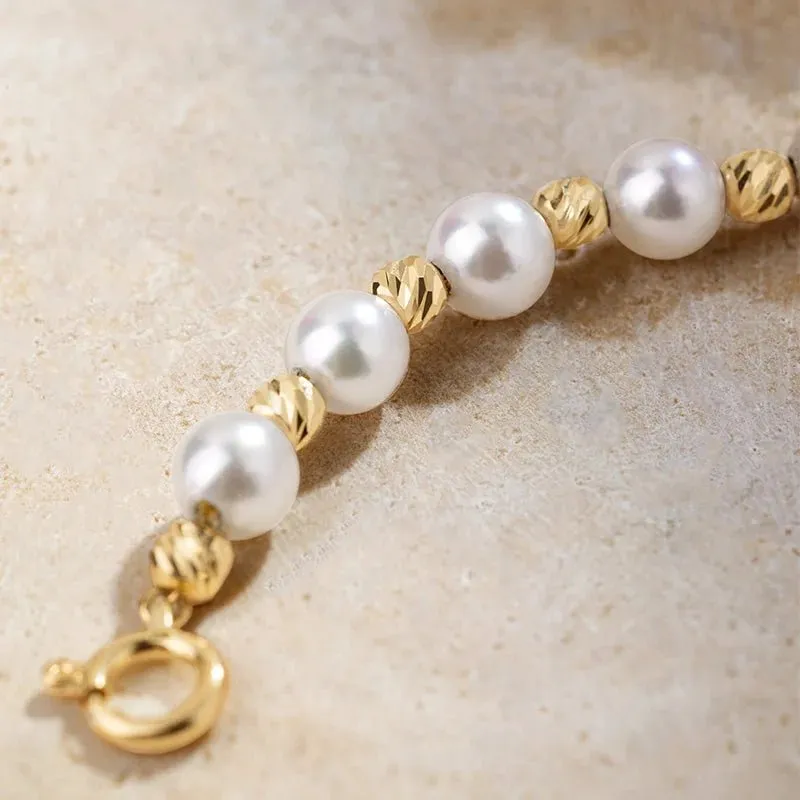 Akoya Pearl 18K Gold Elegant Style Extender Chain Necklace