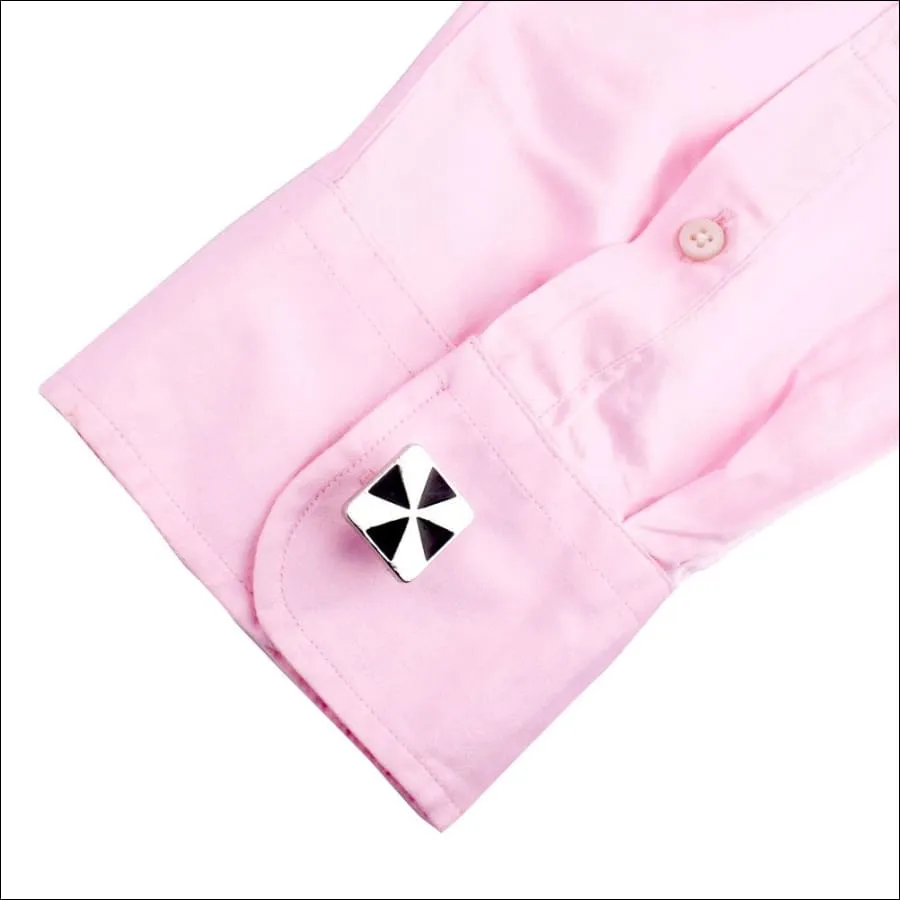 Aldrich Silver Black Triangular Cufflinks