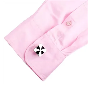 Aldrich Silver Black Triangular Cufflinks
