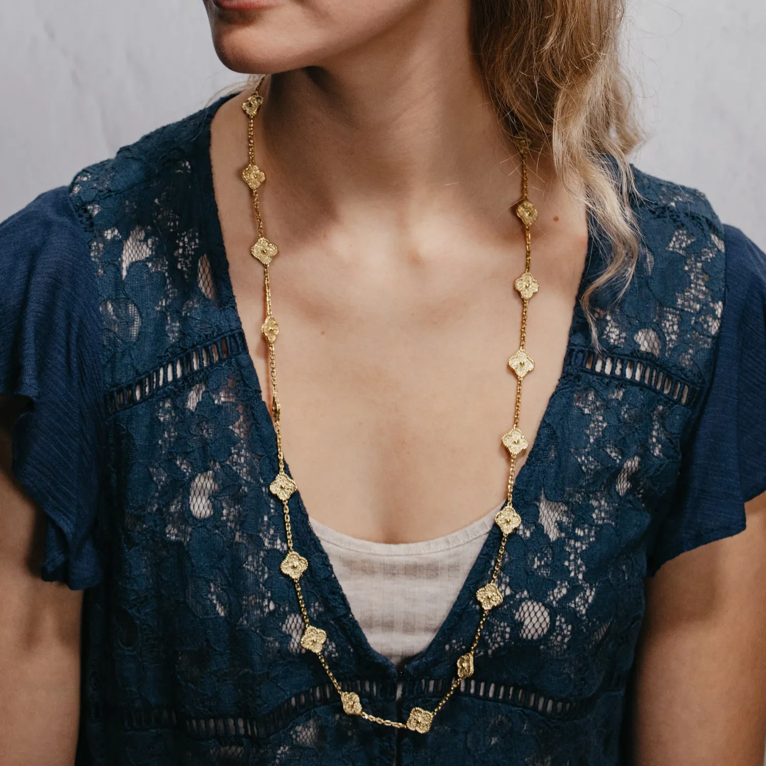 'Alhambra' Style Quatrefoil Ornament Necklace