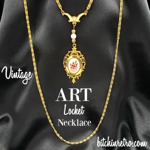Arthur Pepper ART Vintage Locket Necklace With Victorian Style