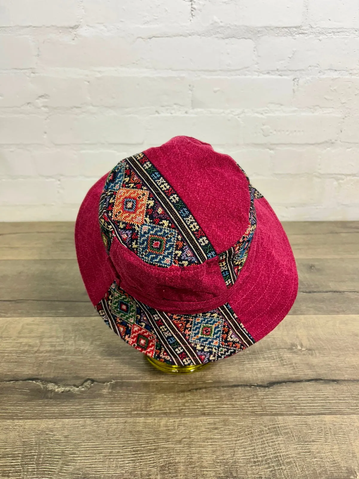 Assorted Patch Wide Brim Hat