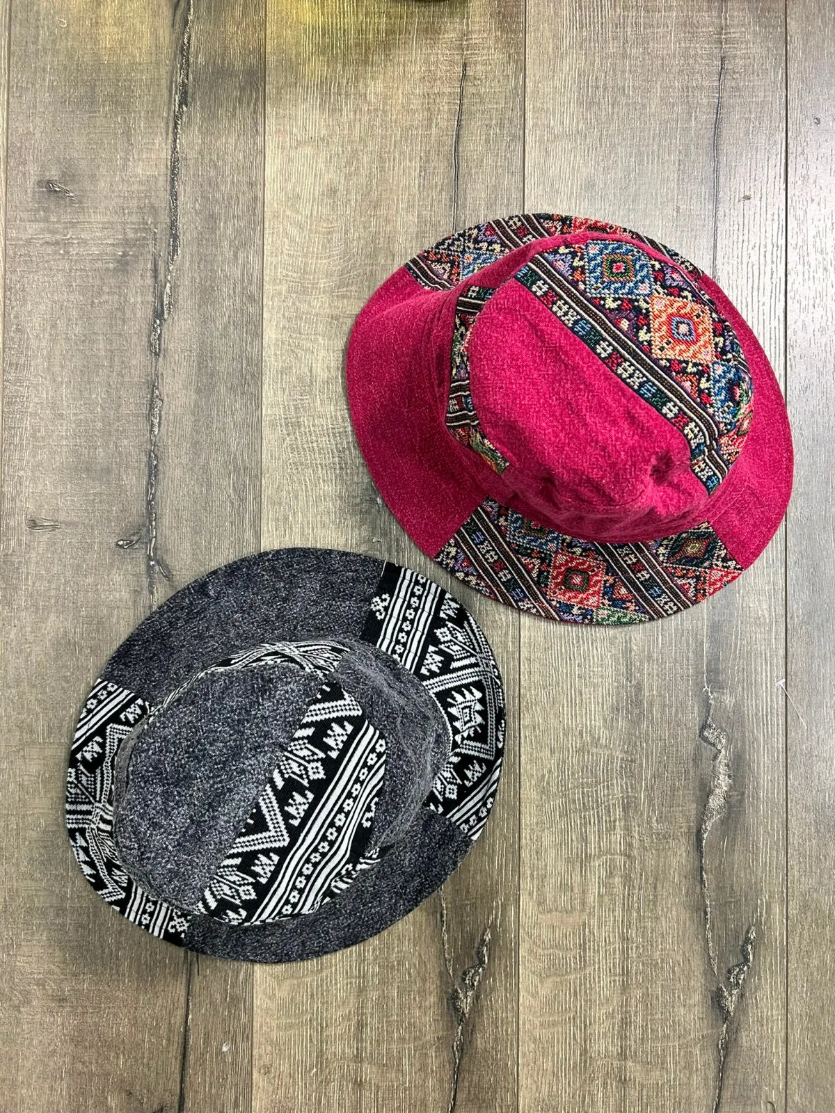 Assorted Patch Wide Brim Hat