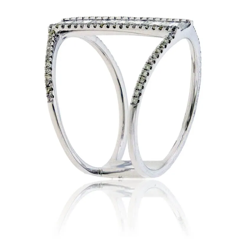Baguette Center Diamond Right Hand Ring