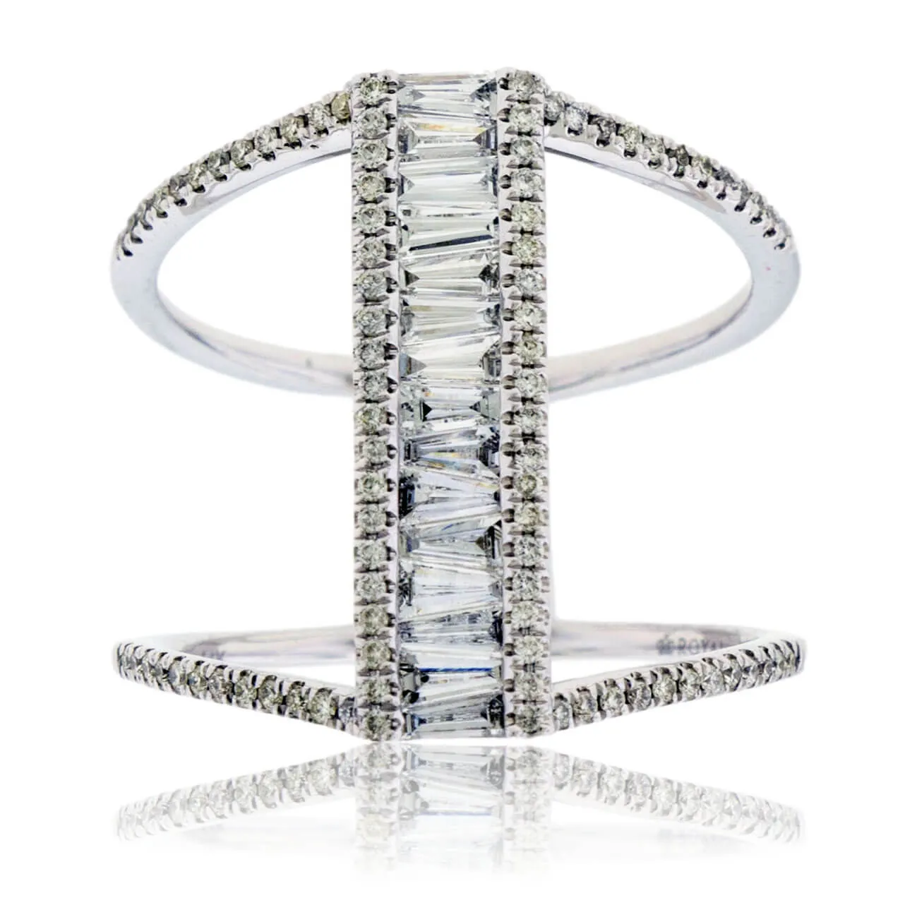Baguette Center Diamond Right Hand Ring