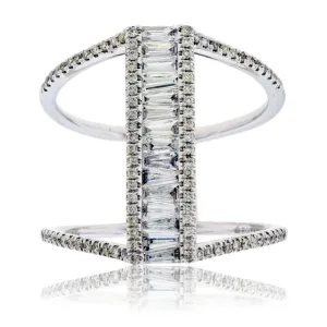 Baguette Center Diamond Right Hand Ring