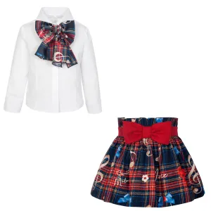 BALLOON CHIC - Tartan Skirt Set - Red