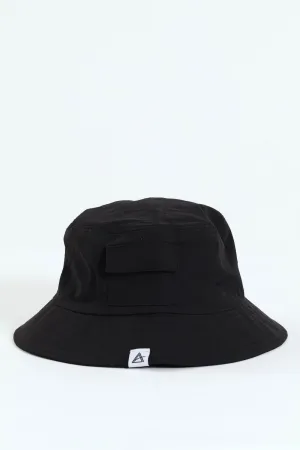 Basic Drawcord Bucket Hat - Black