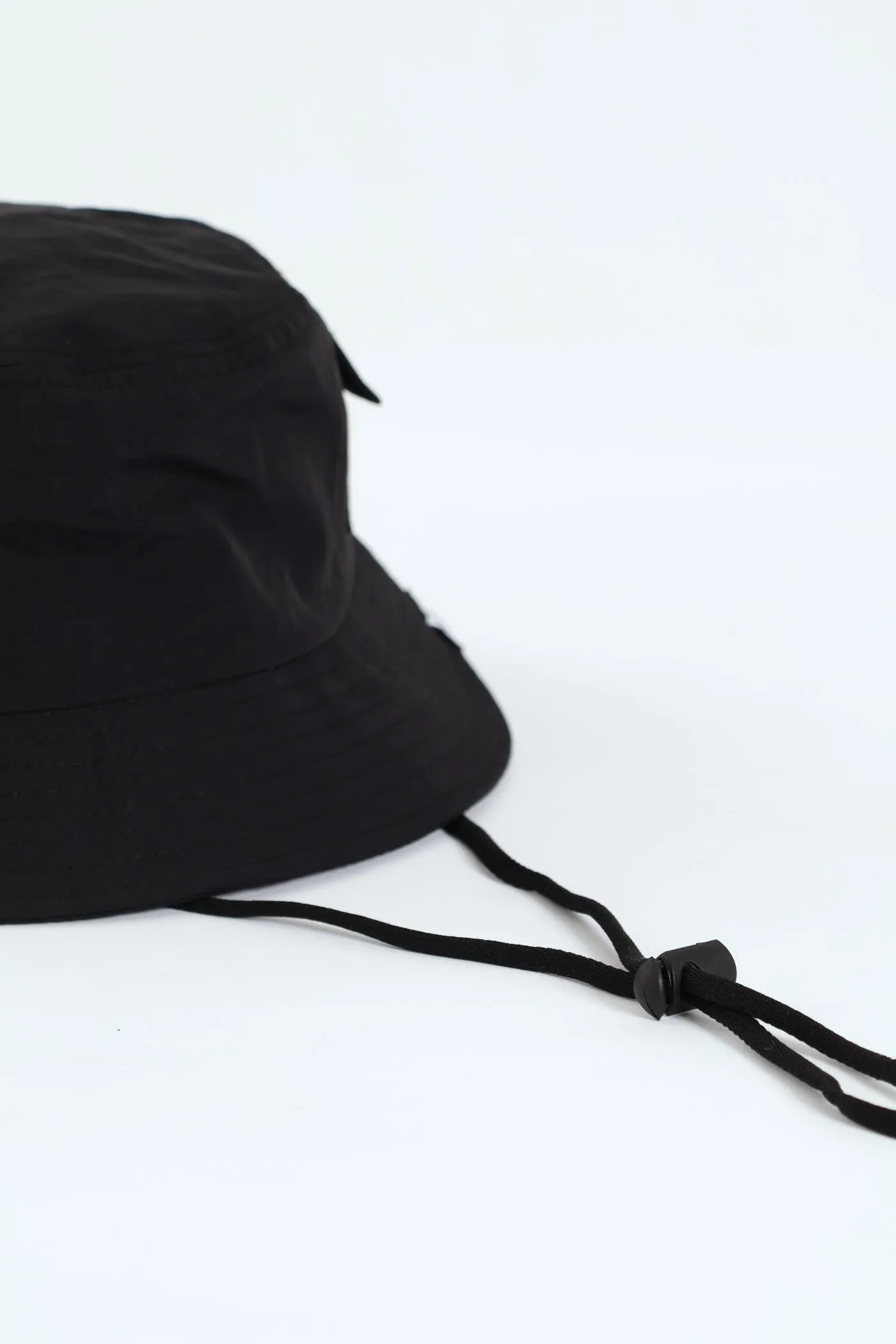 Basic Drawcord Bucket Hat - Black