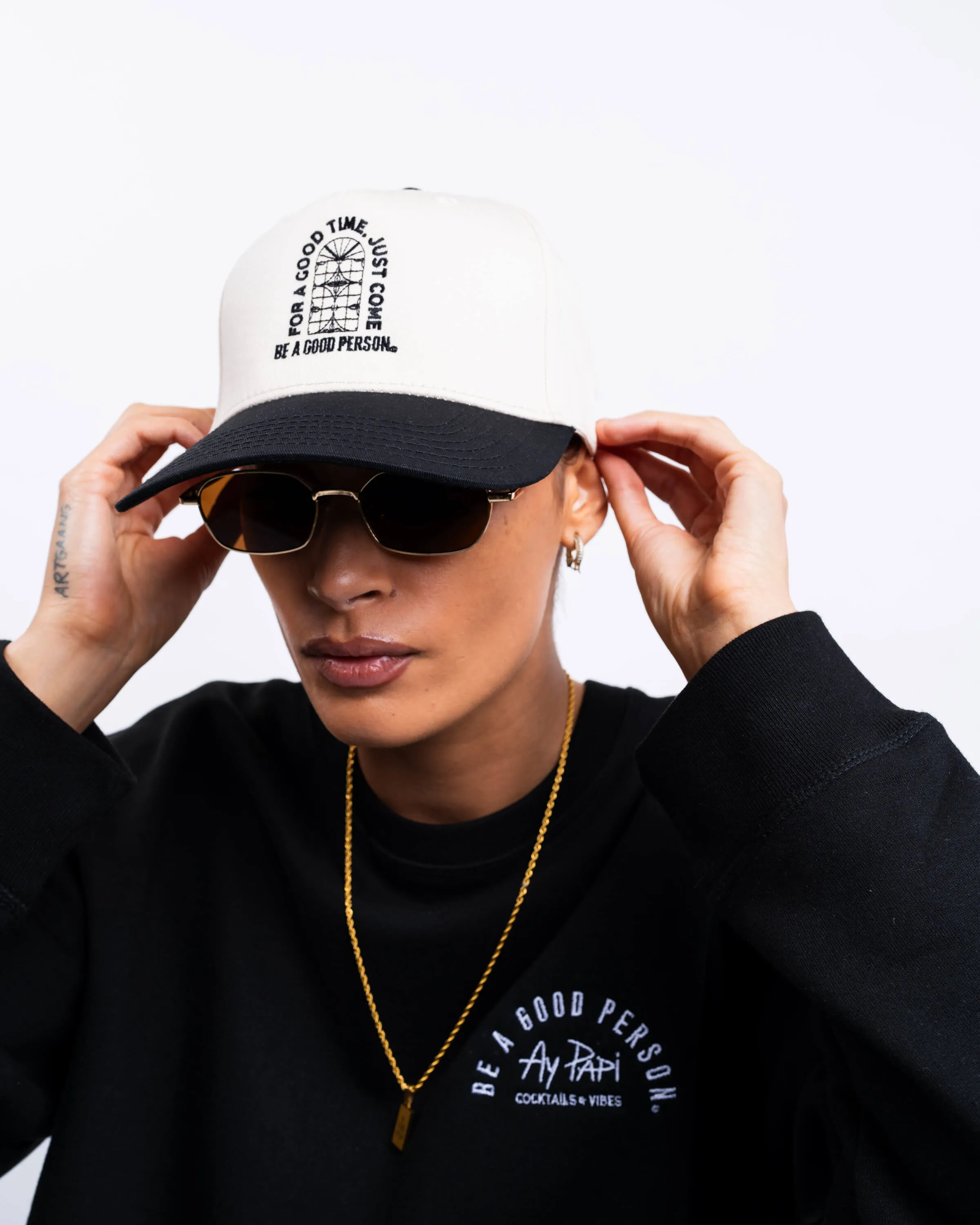 BE A GOOD PERSON X AY PAPI Snapback - Cream