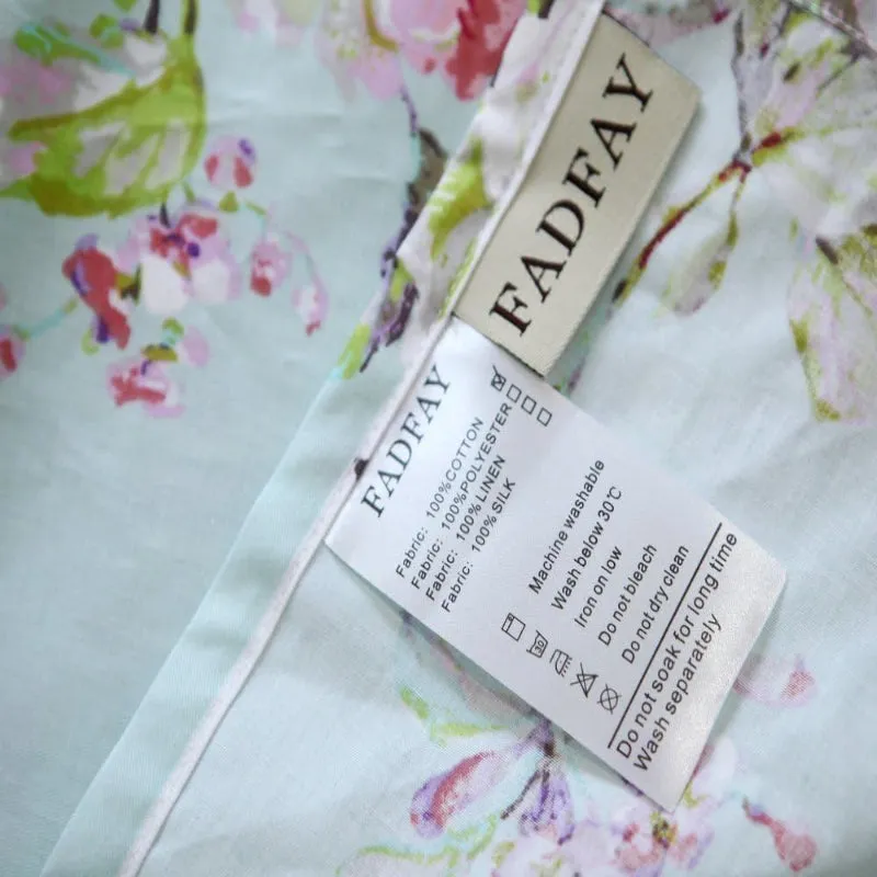 Bedding Sheet Set-Blue Floral