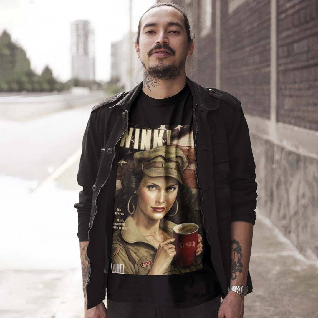 Belle Pin-Up Wink Magazine Limited Edition Unisex T-Shirt