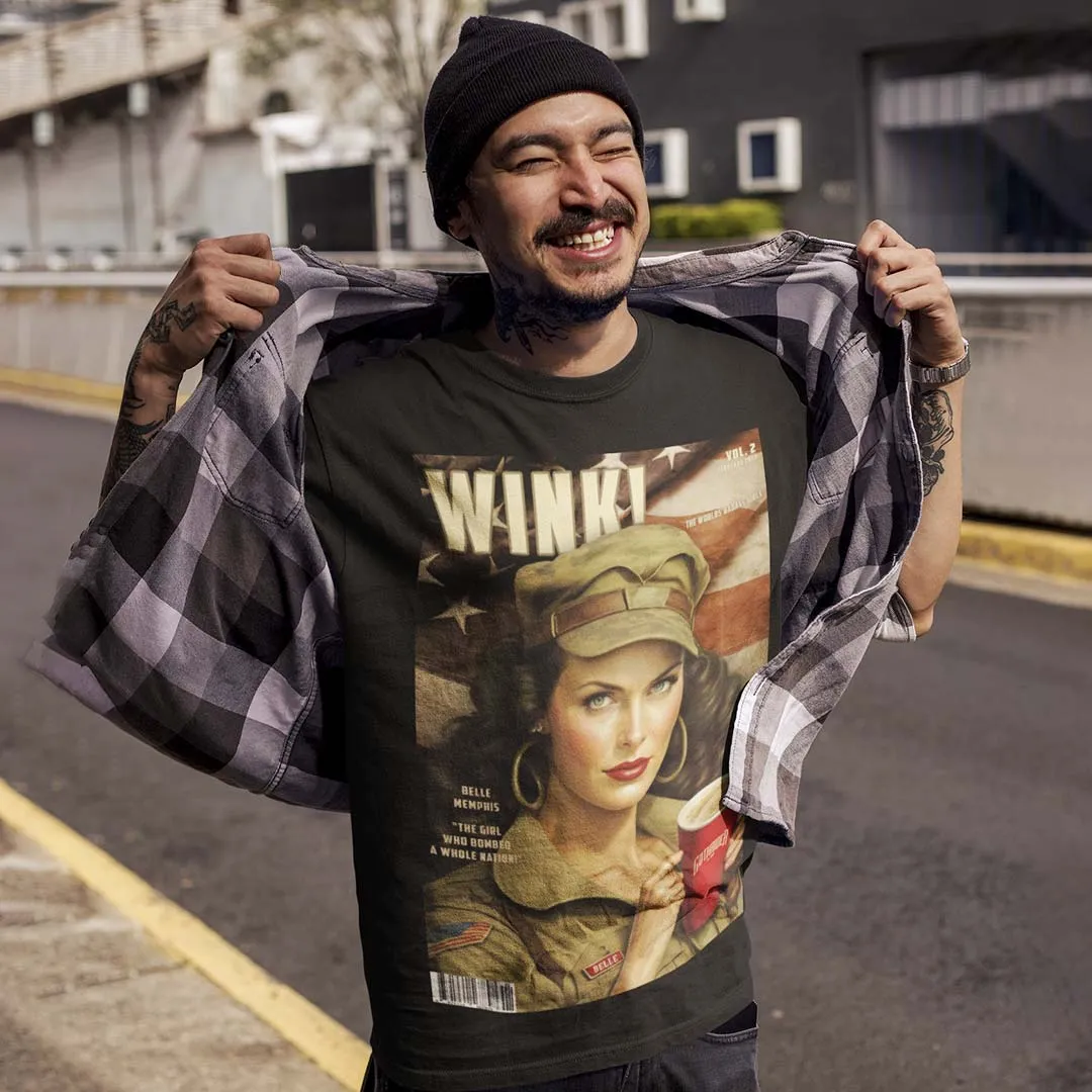 Belle Pin-Up Wink Magazine Limited Edition Unisex T-Shirt