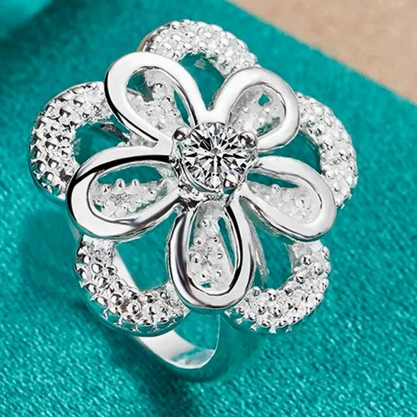 Big Flower Zircon Ring