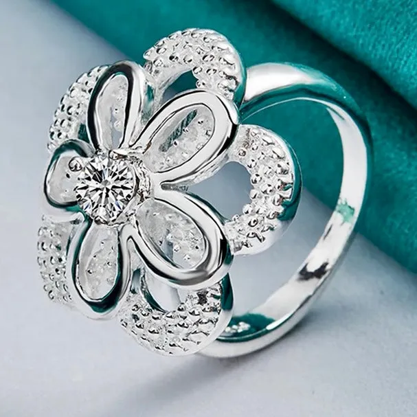 Big Flower Zircon Ring