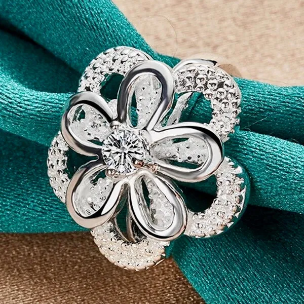 Big Flower Zircon Ring