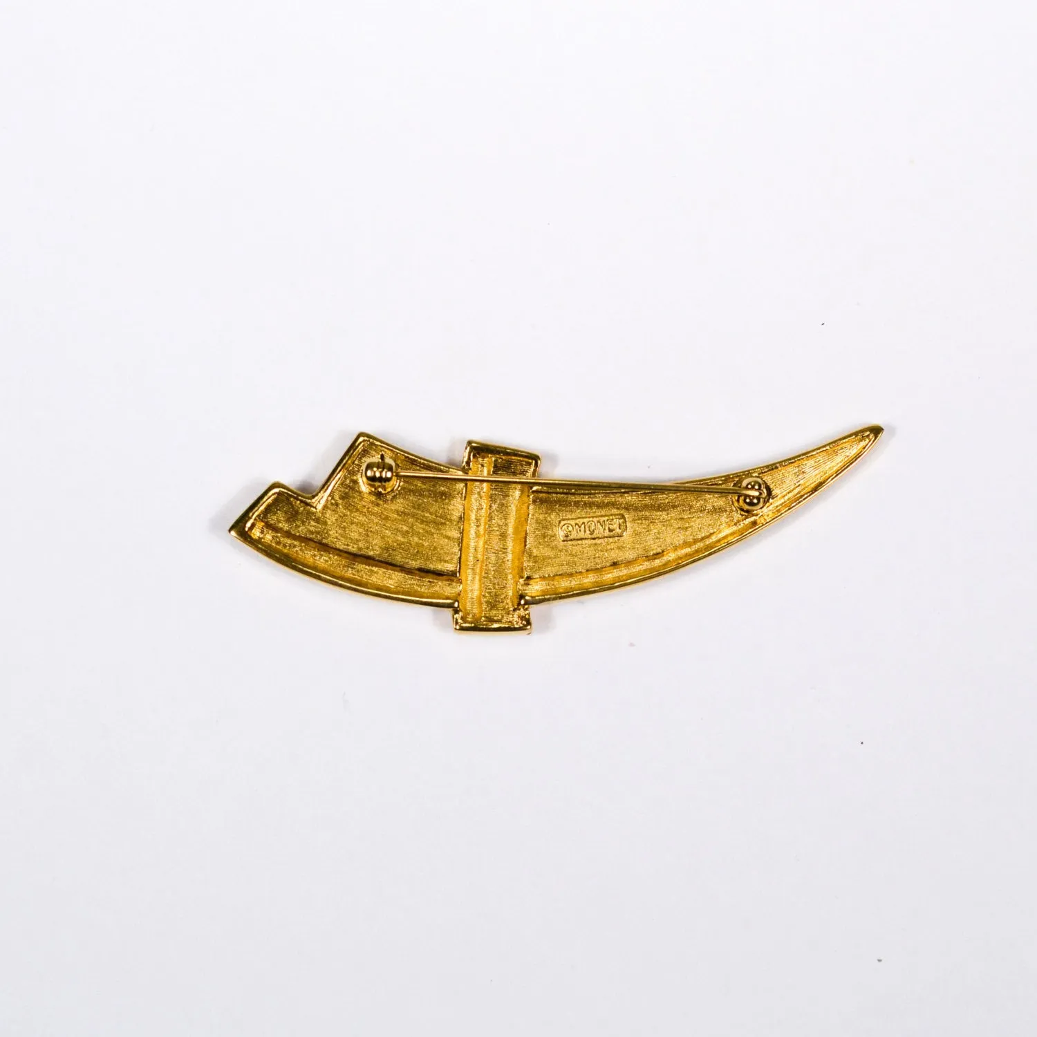 Black and Gold Crest Brooch by Monet