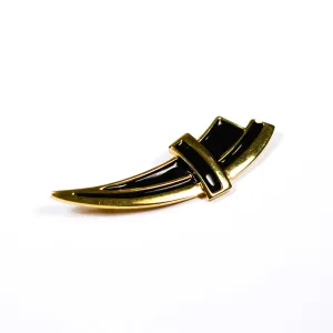 Black and Gold Crest Brooch by Monet