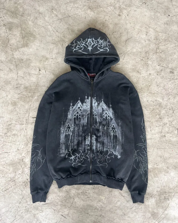 Black Cathedral V2 Zip Hoodie