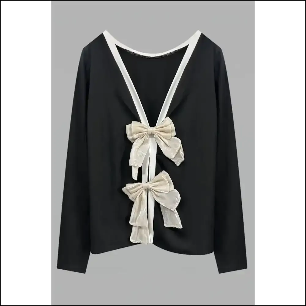 Black Knitted Bow Tie Top: Needful Things Says "Bow Down, Bitches"