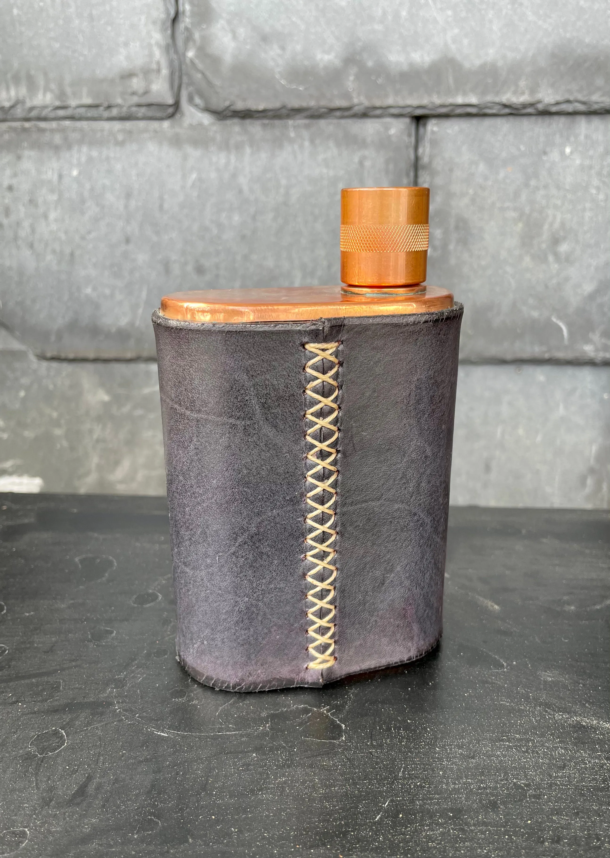 Black Leather Flask