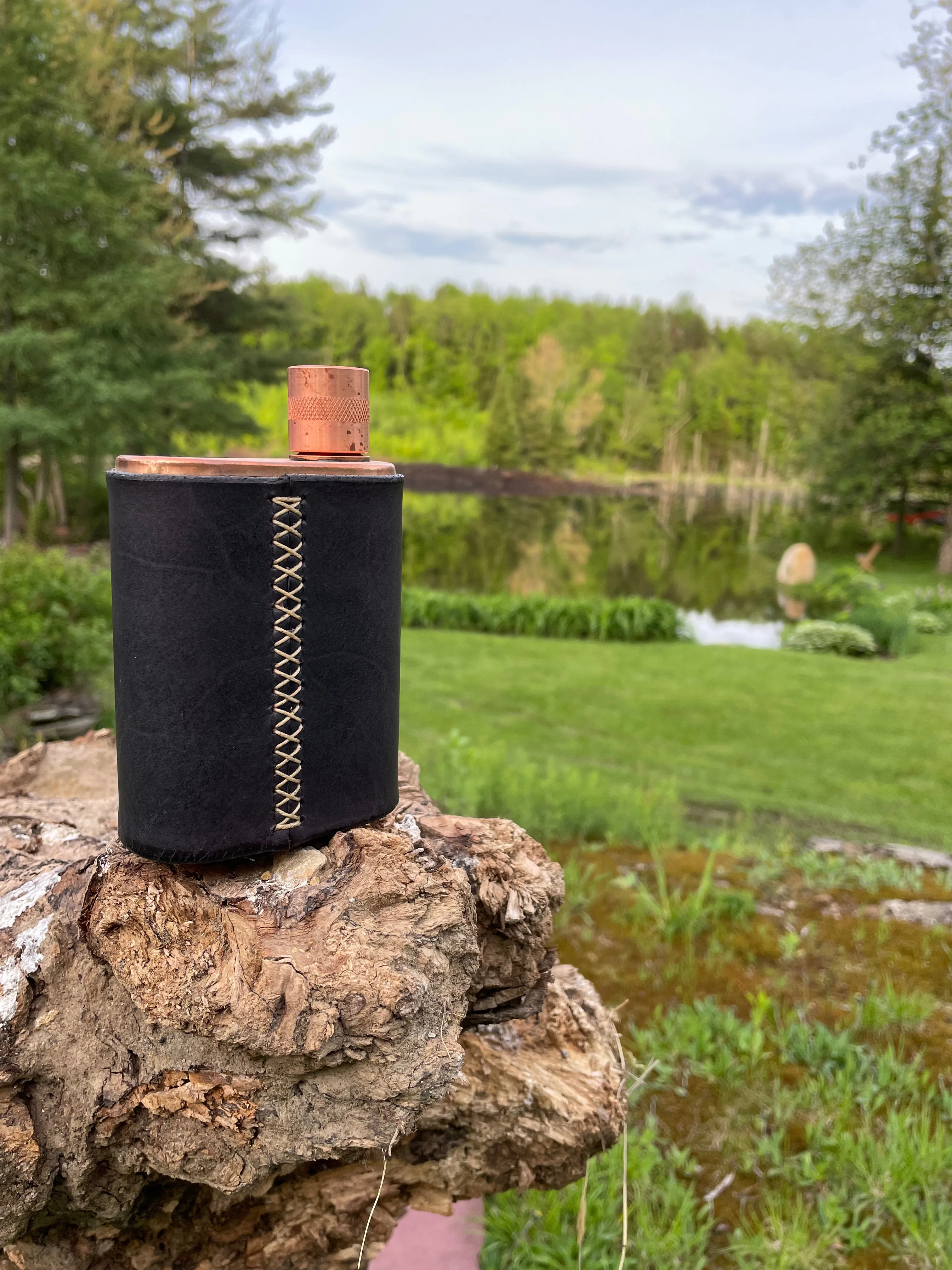 Black Leather Flask