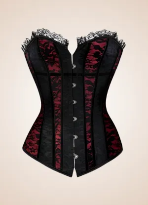 Black Red Steampunk Overbust Corset