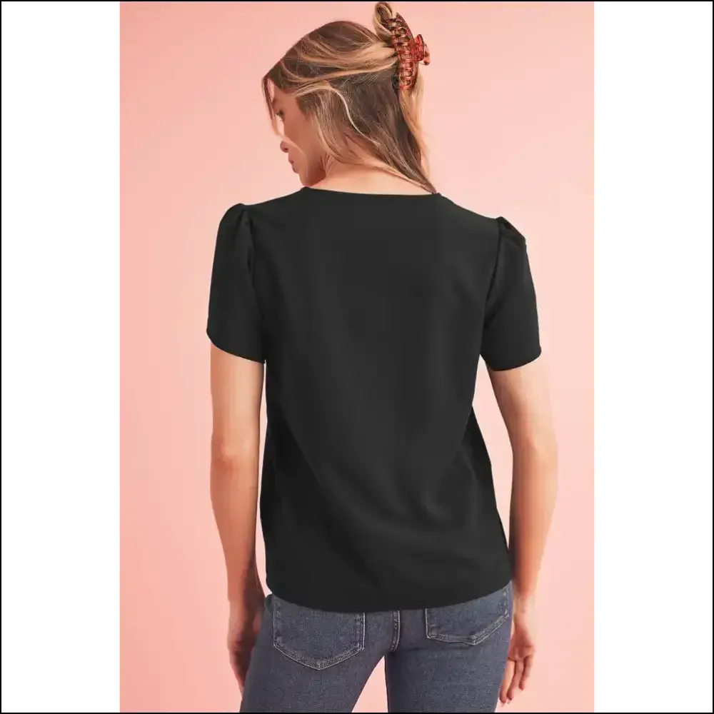 Black Scallop Trim Blouse: so Hot, It's Practically Illegal  🖤