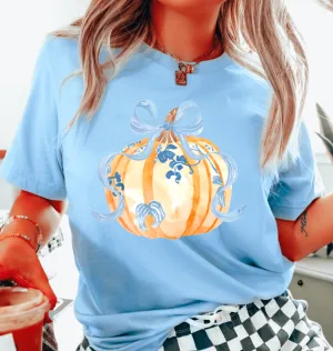 Blue Chinoiserie Pumpkin Graphic Tee
